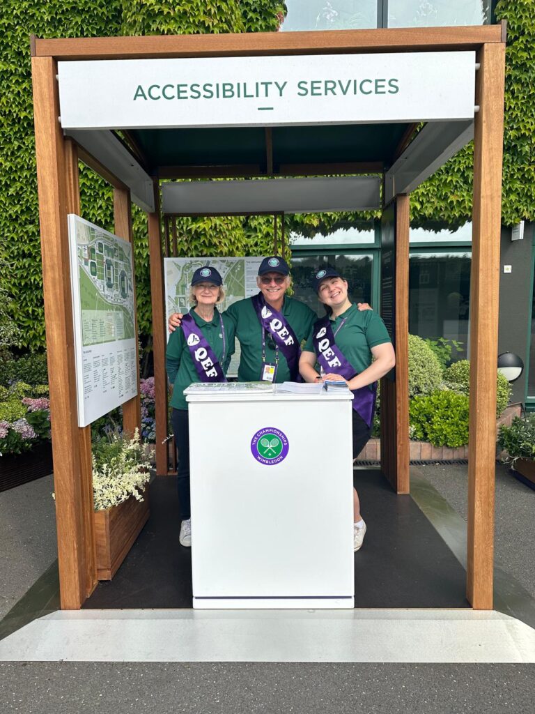 3 QEF representatives at Wimbledon Guest Services