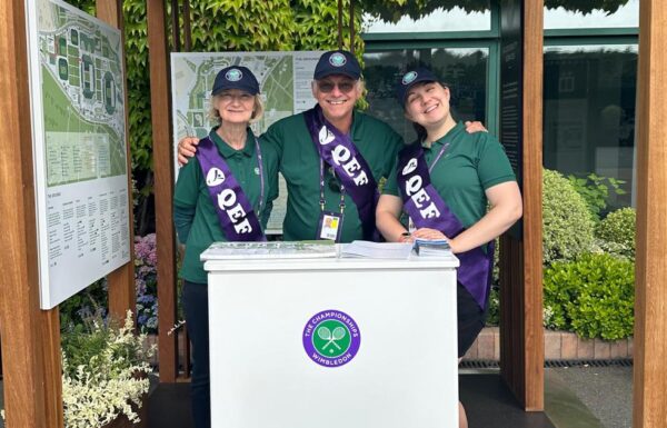 3 QEF representatives at Wimbledon Guest Services